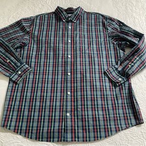 Duluth Men’s relaxed fit plaid button down shirt 100% cotton size XL